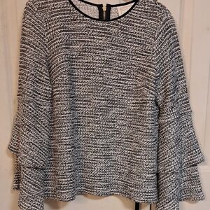 STS SAIL to SABLE Chic Black and White Textured Top